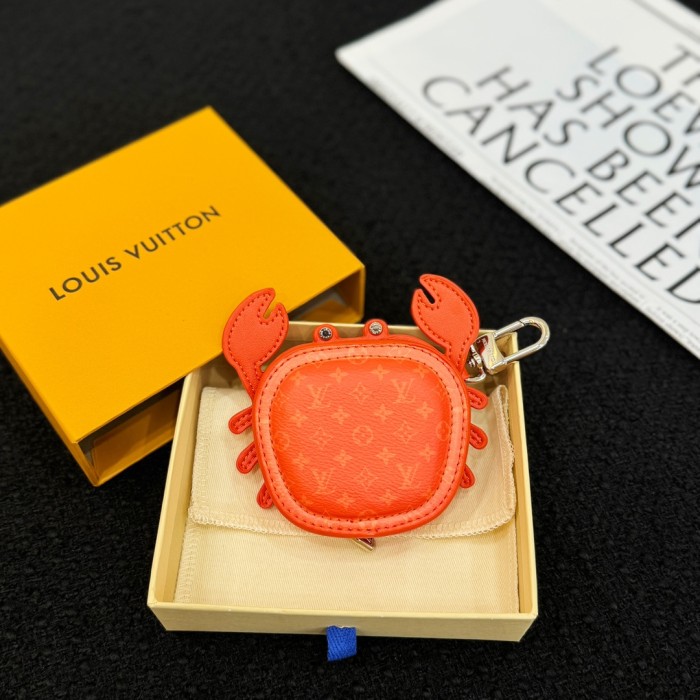 NIGO Louis Vuitton Men's Solid Color Old Flower Pattern Zipper Closure Turtle Leather Spell Canvas Bag Pendant Coin Purse Headphone Bag Keychain #nigo74517