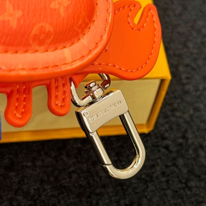 NIGO Louis Vuitton Men's Solid Color Old Flower Pattern Zipper Closure Turtle Leather Spell Canvas Bag Pendant Coin Purse Headphone Bag Keychain #nigo74517