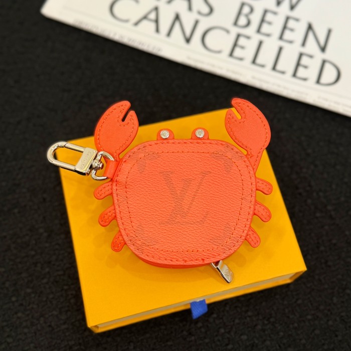 NIGO Louis Vuitton Men's Solid Color Old Flower Pattern Zipper Closure Turtle Leather Spell Canvas Bag Pendant Coin Purse Headphone Bag Keychain #nigo74517