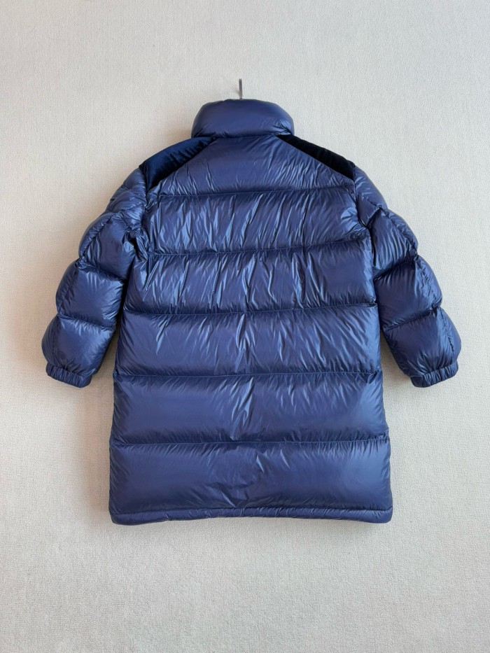 NIGO Moncler Women's Autumn and Winter Solid Color Splicing Fabric Standing Collar Long Zipper Puffer Down Long Sleeve Jacket #nigo74525