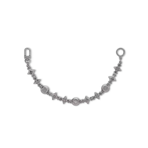 NIGO Louis Vuitton Men's Silver Monogrammed Printed Metal Chain Trouser Chain Jewelry #nigo74519