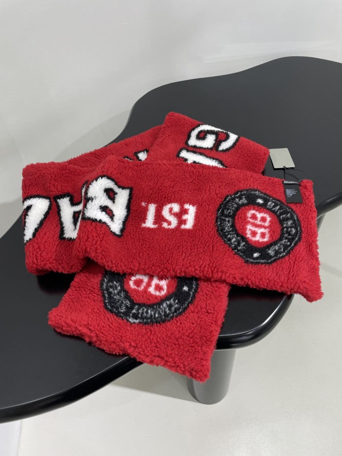 NIGO Balenciaga Winter Red Monogrammed Blanket Shawl #nigo97321