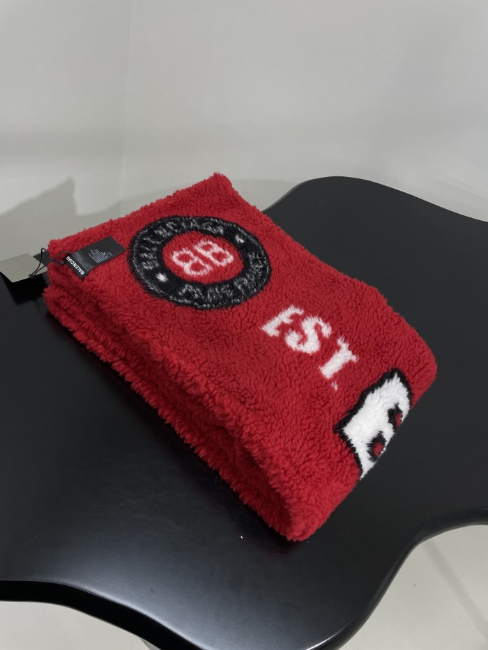 NIGO Balenciaga Winter Red Monogrammed Blanket Shawl #nigo97321