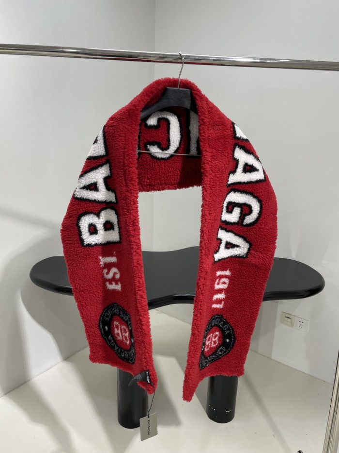 NIGO Balenciaga Winter Red Monogrammed Blanket Shawl #nigo97321