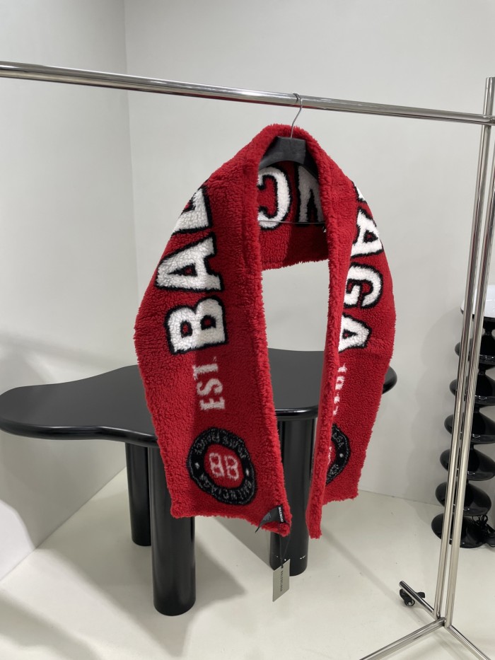 NIGO Balenciaga Winter Red Monogrammed Blanket Shawl #nigo97321