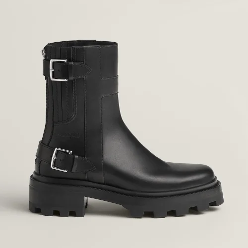 NIGO Hermes Women's Autumn And Winter Jaimy Ankle Boots Cowhide Round Toe Zipper Short Boots Casual Shoes Ngvp #nigo9736