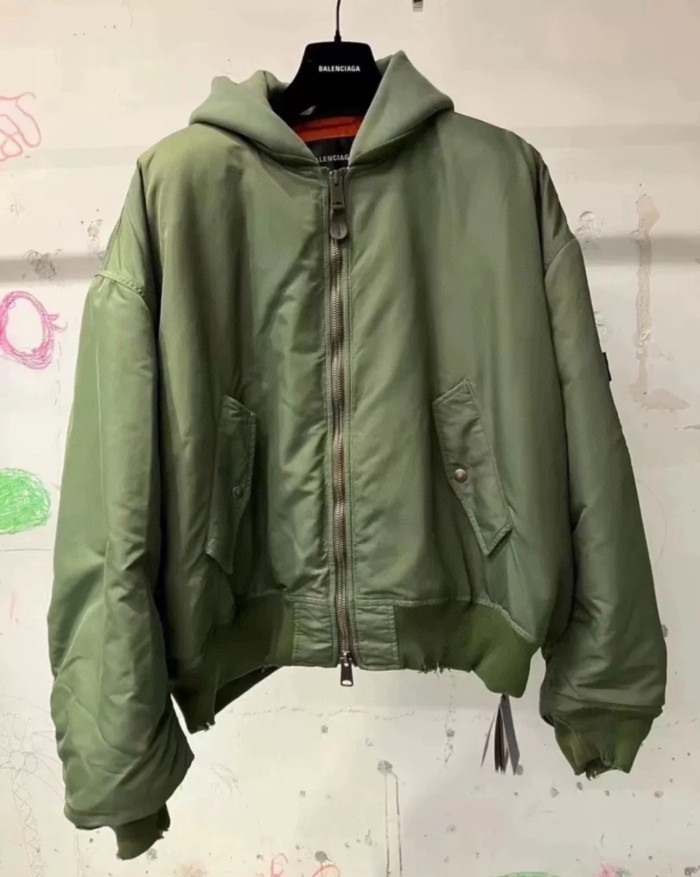 NIGO Balenciaga Men's Women's Solid Color Hooded Aviator Jacket Logo Zipper Long Sleeve Jacket #nigo74564