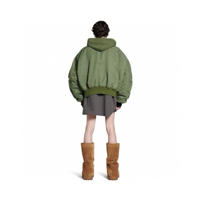NIGO Balenciaga Men's Women's Solid Color Hooded Aviator Jacket Logo Zipper Long Sleeve Jacket #nigo74564
