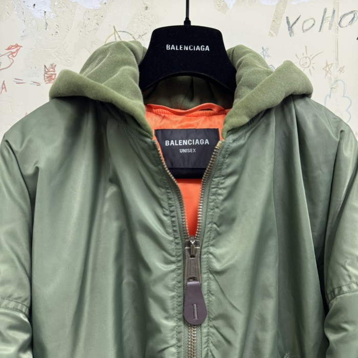 NIGO Balenciaga Men's Women's Solid Color Hooded Aviator Jacket Logo Zipper Long Sleeve Jacket #nigo74564