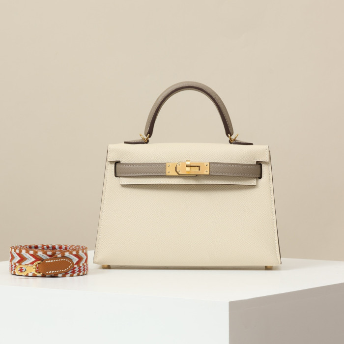 NIGO Hermes Solid Color Handbag Temperament Metal Buckle Kelly Bag Accessories #nigo74557