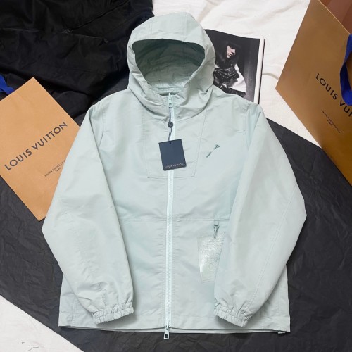 NIGO Louis Vuitton Monogram Reversible Nylon Windbreaker Men's Spring and Autumn Solid Color Logo Full Print Reversible Long Sleeve Zipper Jacket #nigo74568