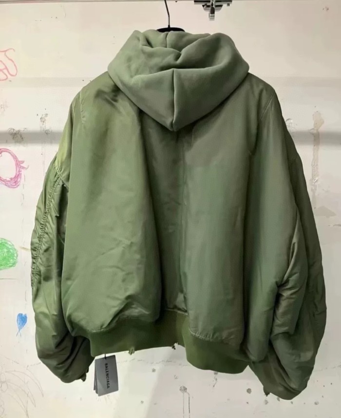 NIGO Balenciaga Men's Women's Solid Color Hooded Aviator Jacket Logo Zipper Long Sleeve Jacket #nigo74564