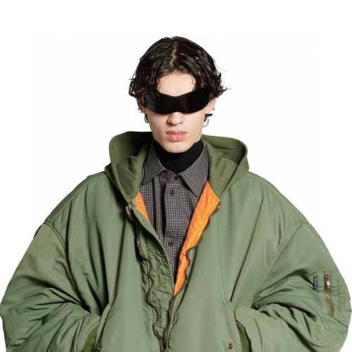 NIGO Balenciaga Men's Women's Solid Color Hooded Aviator Jacket Logo Zipper Long Sleeve Jacket #nigo74564