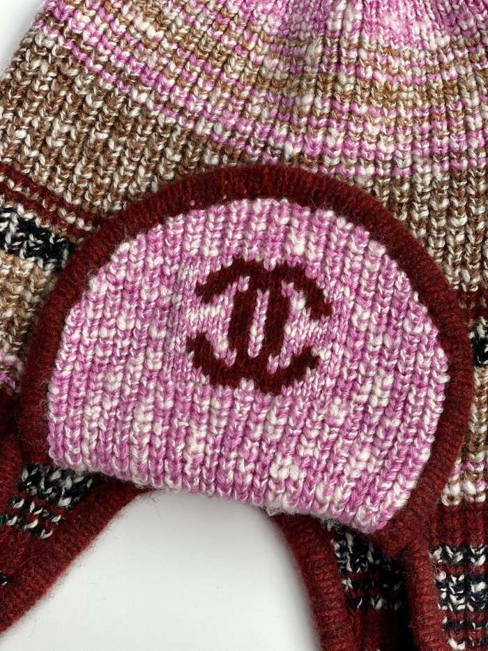 NIGO Chanel Women's Autumn and Winter Colorblocking Knitted Ski Hat Cap #nigo74565
