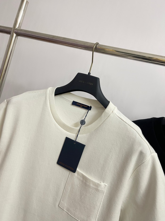 NIGO Louis Vuitton Men's Summer Solid Colour Pocket Round Neck Cotton Short Sleeve T-Shirt #nigo74562