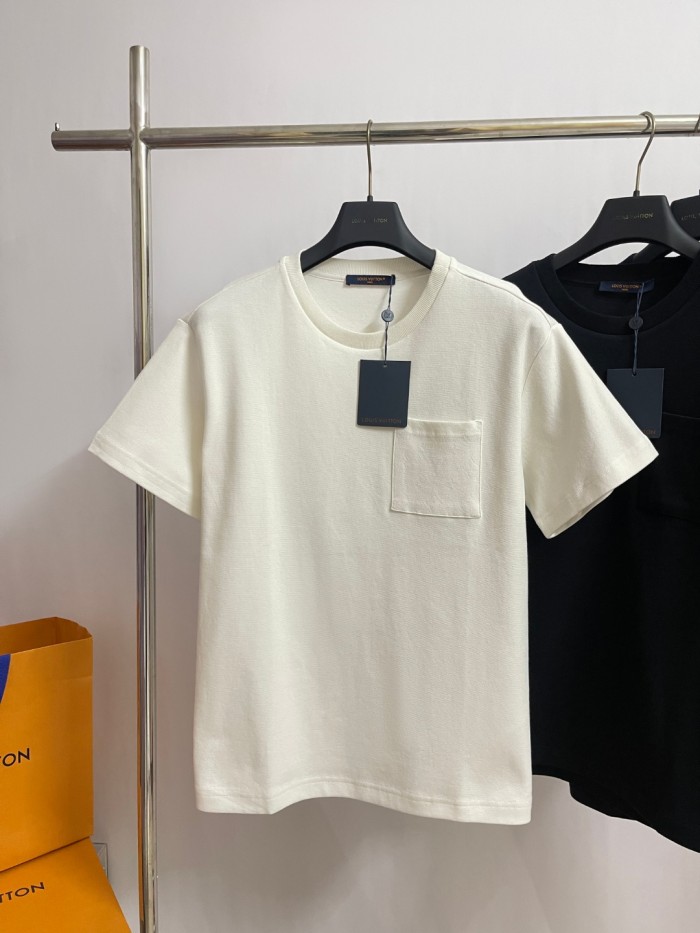 NIGO Louis Vuitton Men's Summer Solid Colour Pocket Round Neck Cotton Short Sleeve T-Shirt #nigo74562