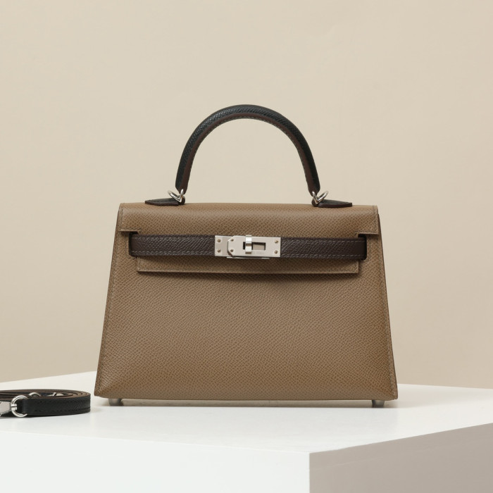 NIGO Hermes Solid Color Handbag Temperament Metal Buckle Kelly Bag Accessories #nigo74557