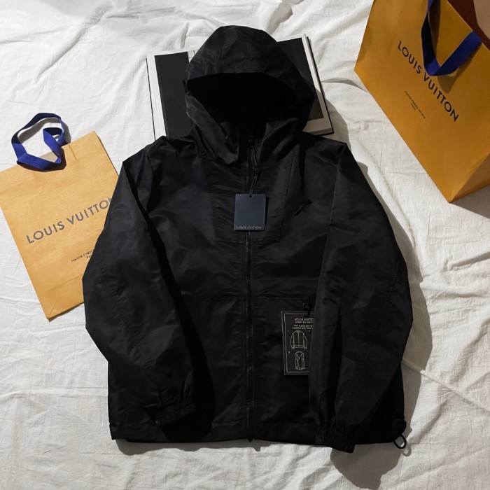 NIGO Louis Vuitton Monogram Reversible Nylon Windbreaker Men's Spring and Autumn Solid Color Logo Full Print Reversible Long Sleeve Zipper Jacket #nigo74568