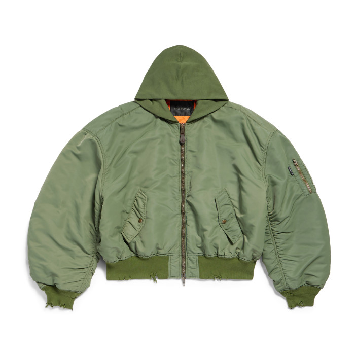 NIGO Balenciaga Men's Women's Solid Color Hooded Aviator Jacket Logo Zipper Long Sleeve Jacket #nigo74564