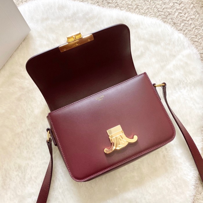 NIGO Celine TRIOMPHE Women's Monogrammed Gold Buckle Solid Crossbody Shoulder Bag Bags #nigo74586