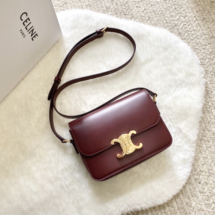 NIGO Celine TRIOMPHE Women's Monogrammed Gold Buckle Solid Crossbody Shoulder Bag Bags #nigo74586