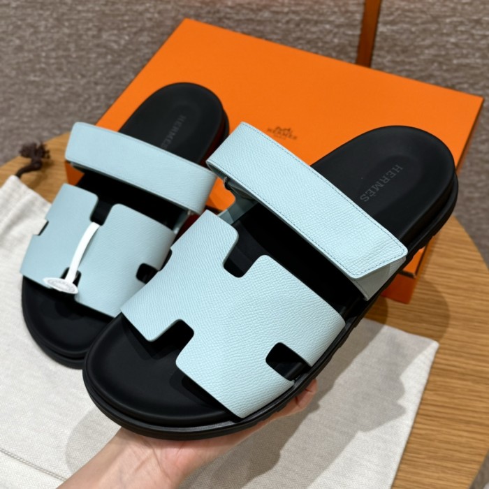NIGO Hermes Men's Simple Comfortable Velcro Casual Leather Sandals Slippers Shoes #nigo74619
