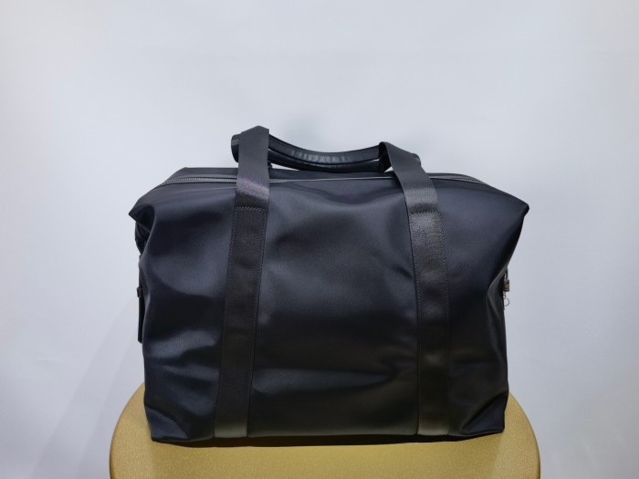 NIGO Prada Men's Blue Zipper Closure Solid Color Enameled Metal Triangle Logo Fabric Quilted Leather Tote Travel Bag Bags #nigo74598
