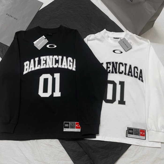 NIGO Balenciaga Men's Summer Letter Logo Print Round Neck Regular Fit Long Sleeve T-Shirt #nigo74596
