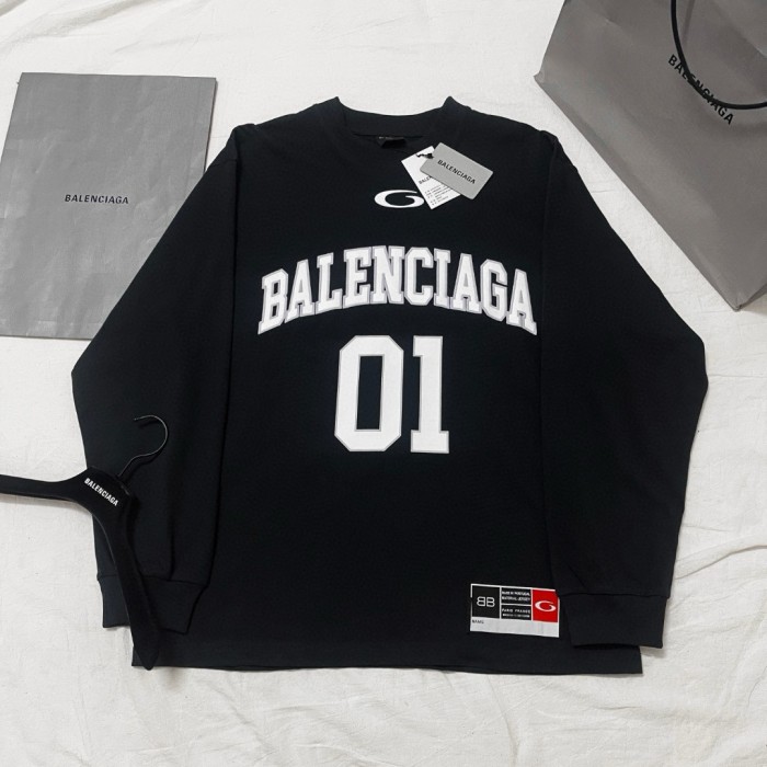 NIGO Balenciaga Men's Summer Letter Logo Print Round Neck Regular Fit Long Sleeve T-Shirt #nigo74596