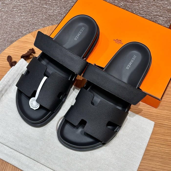 NIGO Hermes Men's Simple Comfortable Velcro Casual Leather Sandals Slippers Shoes #nigo74619