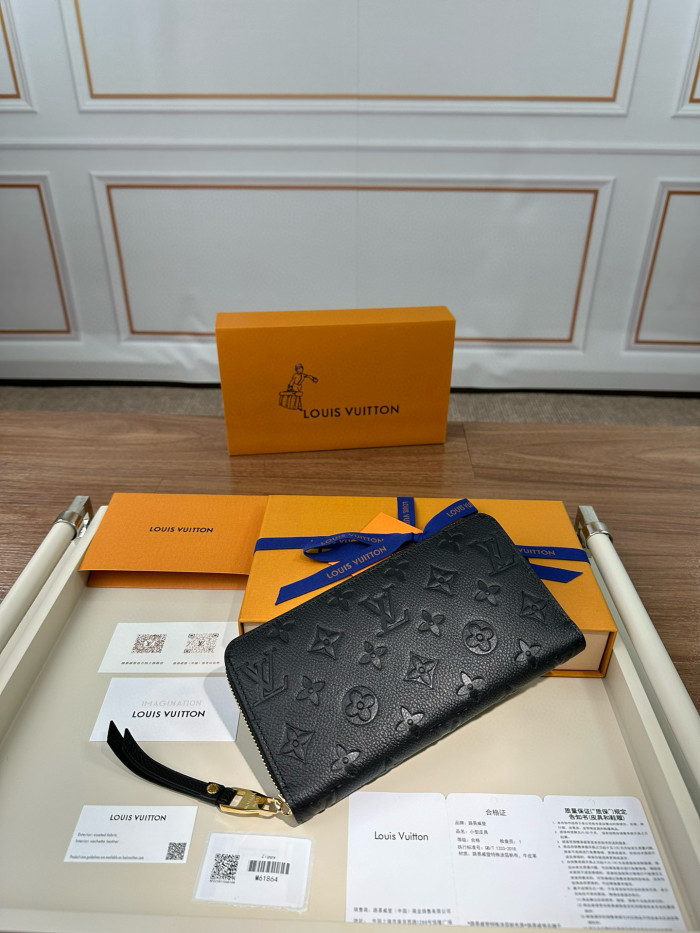 NIGO Louis Vuitton Zippy Women's Classic Old Flower Embossed Cowhide Leather Zipper Wallet Bag Bags #nigo74637