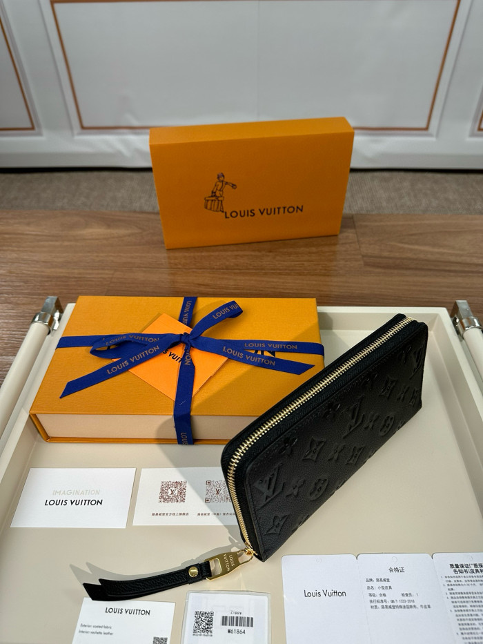 NIGO Louis Vuitton Zippy Women's Classic Old Flower Embossed Cowhide Leather Zipper Wallet Bag Bags #nigo74637