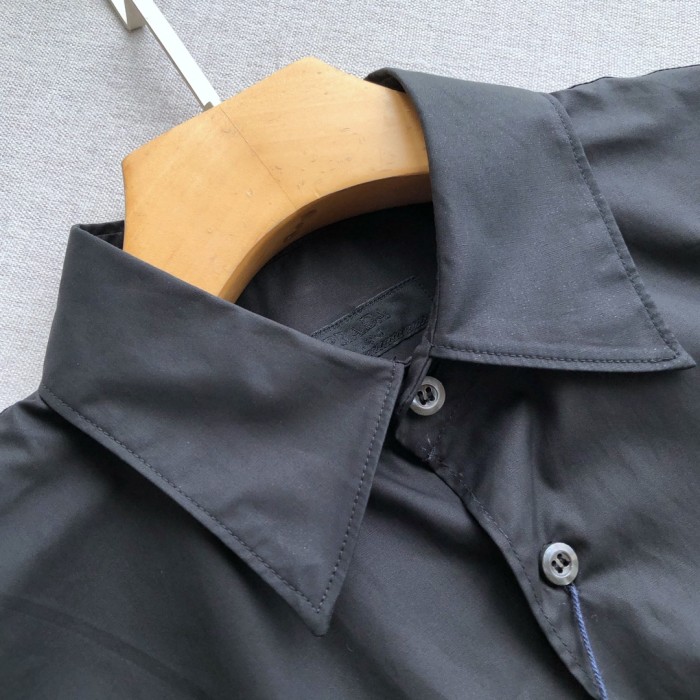 NIGO Prada Men's Spring And Autumn Solid Color Recycled Fiber Nylon Single Breasted Long Sleeved Shirt #nigo74639