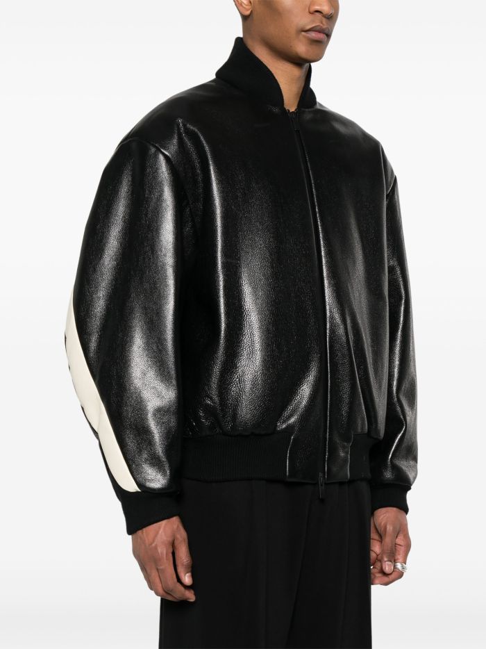 NIGO Essentials X Fear Of God Men's Women's Spring And Autumn Standing Collar Zipper Solid Color Loose Bomber Jacket Long Sleeve Leather Jacket Ngvp #nigo9755