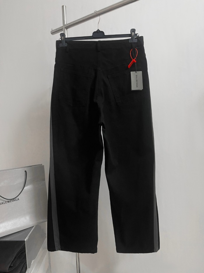 NIGO Balenciaga Men's Spring & Autumn Logo Printed Solid Color Lace-Up Mid-Rise Straight Leg Casual Pants #nigo74653