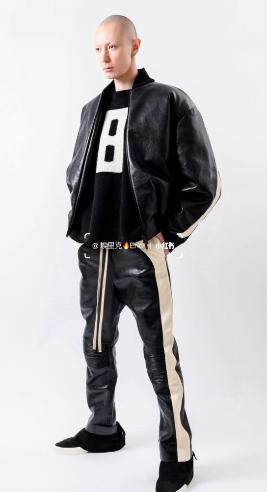 NIGO Essentials X Fear Of God Men's Women's Spring And Autumn Standing Collar Zipper Solid Color Loose Bomber Jacket Long Sleeve Leather Jacket Ngvp #nigo9755