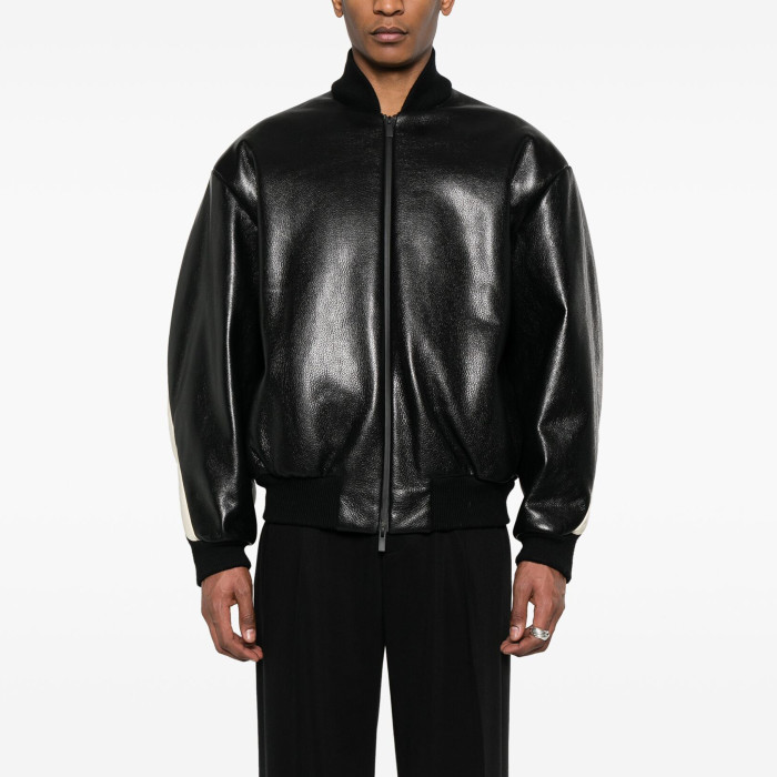 NIGO Essentials X Fear Of God Men's Women's Spring And Autumn Standing Collar Zipper Solid Color Loose Bomber Jacket Long Sleeve Leather Jacket Ngvp #nigo9755