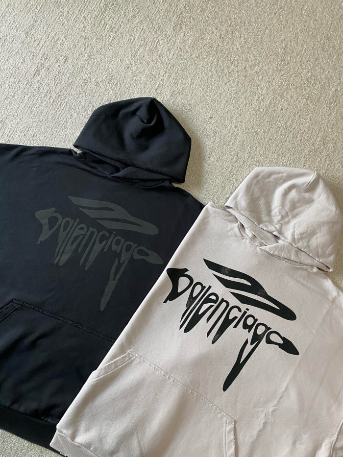 NIGO Balenciaga Men's Spring 3B LIQUIFIED Loose High Street Cotton Logo Print Hooded Sweatshirt #nigo71811