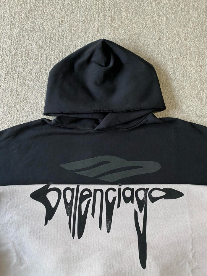 NIGO Balenciaga Men's Spring 3B LIQUIFIED Loose High Street Cotton Logo Print Hooded Sweatshirt #nigo71811