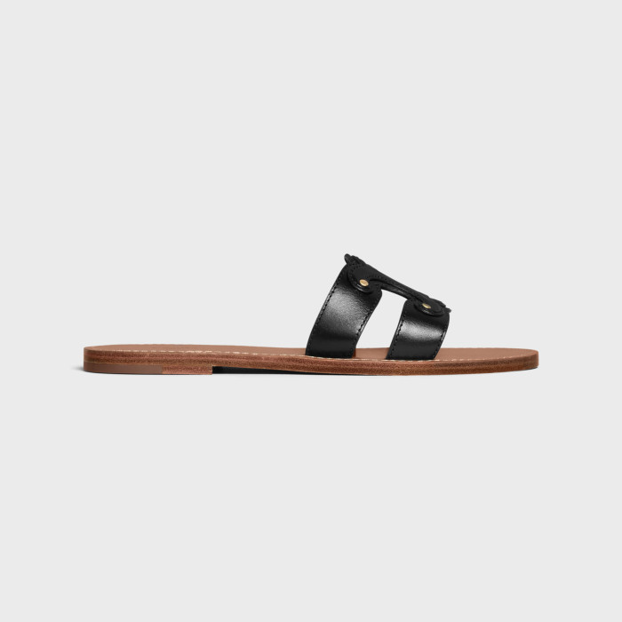 NIGO Celine Women's Spring Summer TRIOMPHE Cow Leather Mule Shoes Solid Color Casual Slippers Shoes #nigo71816