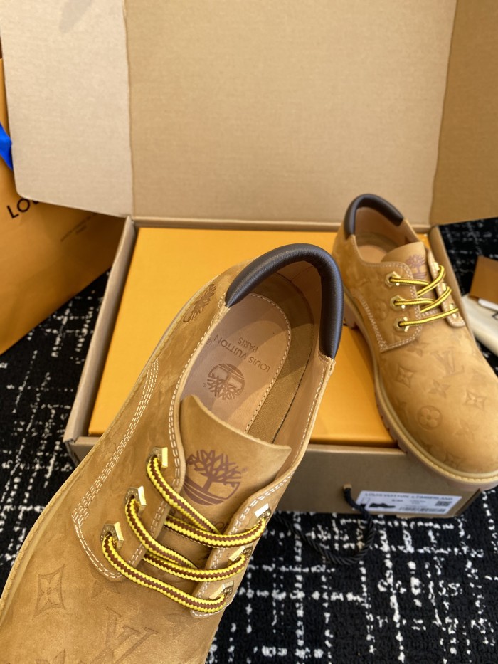 NIGO Louis Vuitton Men's Fall/Winter Suede Leather Round Toe Lace Up Low Top Loafers Shoes #nigo74658