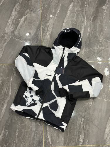 NIGO Louis Vuitton Burton Men's And Women's Black And White Colorblocking Waterproof Windproof Hooded Zipper Long-sleeved Ski Jacket Leisure Ski Pants Suit Set #nigo74666