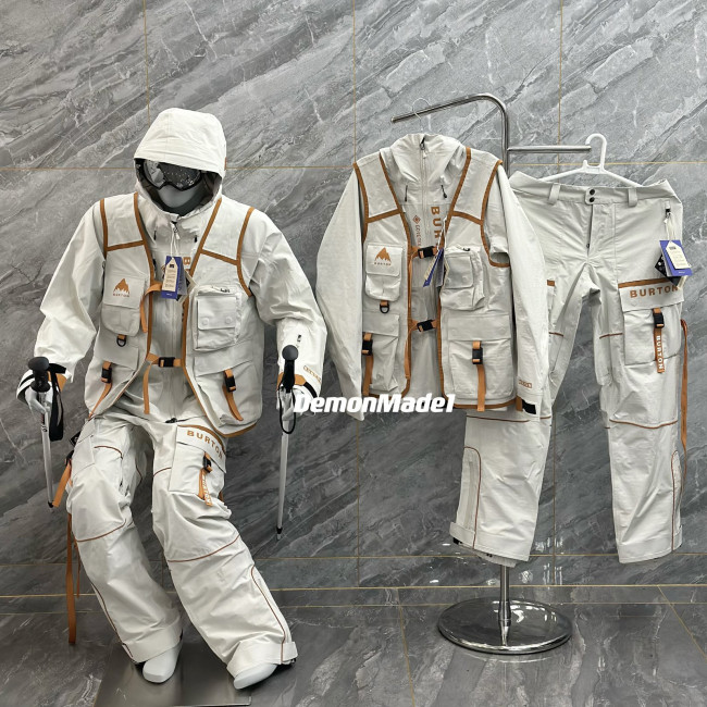 NIGO Louis Vuitton Burton Men's And Women's Fall And Winter Astronaut Series Hooded Ski Jacket Zipper Vest Leisure Ski Pants Suit Set #nigo74665
