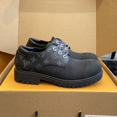 NIGO Louis Vuitton Men's Fall/Winter Suede Leather Round Toe Lace Up Low Top Loafers Shoes #nigo74658