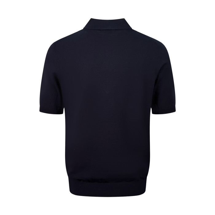 NIGO Prada Men's Summer Solid Color Logo Embroidery Zipper Neck Short Sleeve Polo Shirt T-Shirt #nigo74655