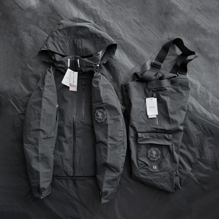 NIGO Dior Men's Autumn and Winter Solid Color Waterproof Windproof Hooded Zipper Long Sleeve Ski Suit Zipper Back Ski Pants Suit Set #nigo74661