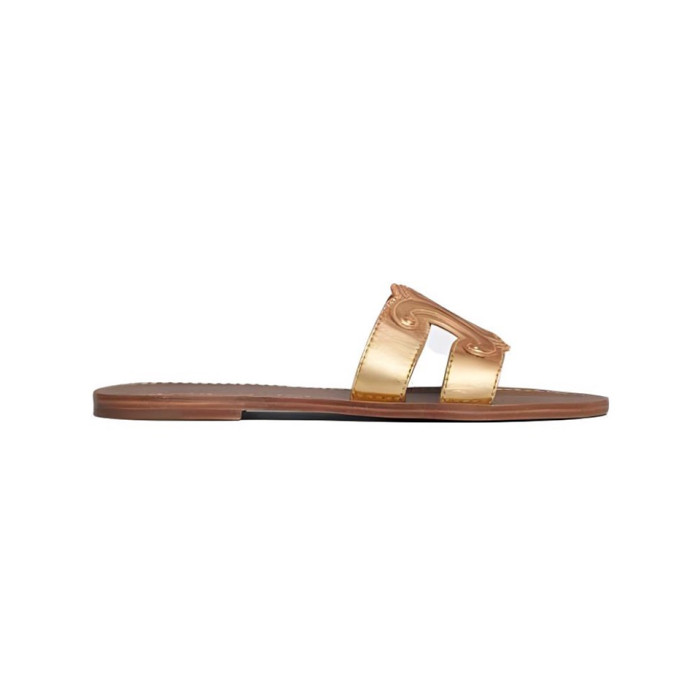 NIGO Celine Women's Spring Summer TRIOMPHE Cow Leather Mule Shoes Solid Color Casual Slippers Shoes #nigo71816