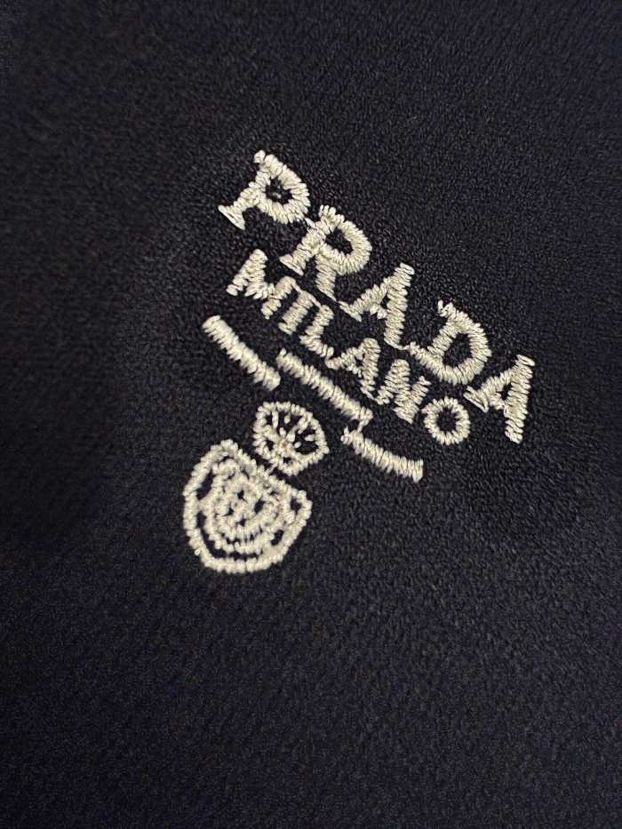 NIGO Prada Men's Summer Solid Color Logo Embroidery Zipper Neck Short Sleeve Polo Shirt T-Shirt #nigo74655