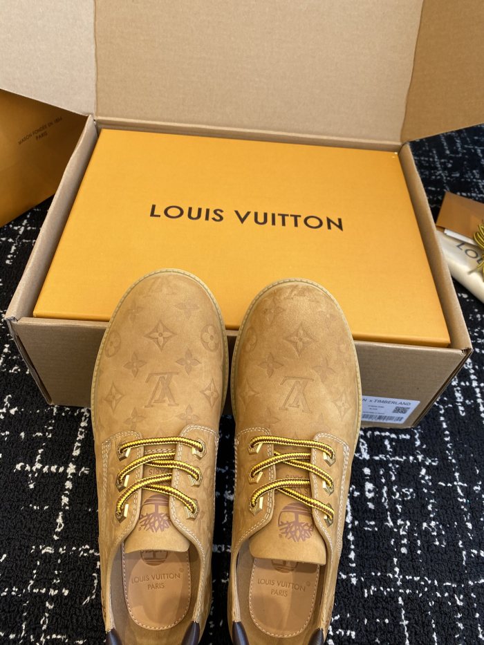 NIGO Louis Vuitton Men's Fall/Winter Suede Leather Round Toe Lace Up Low Top Loafers Shoes #nigo74658
