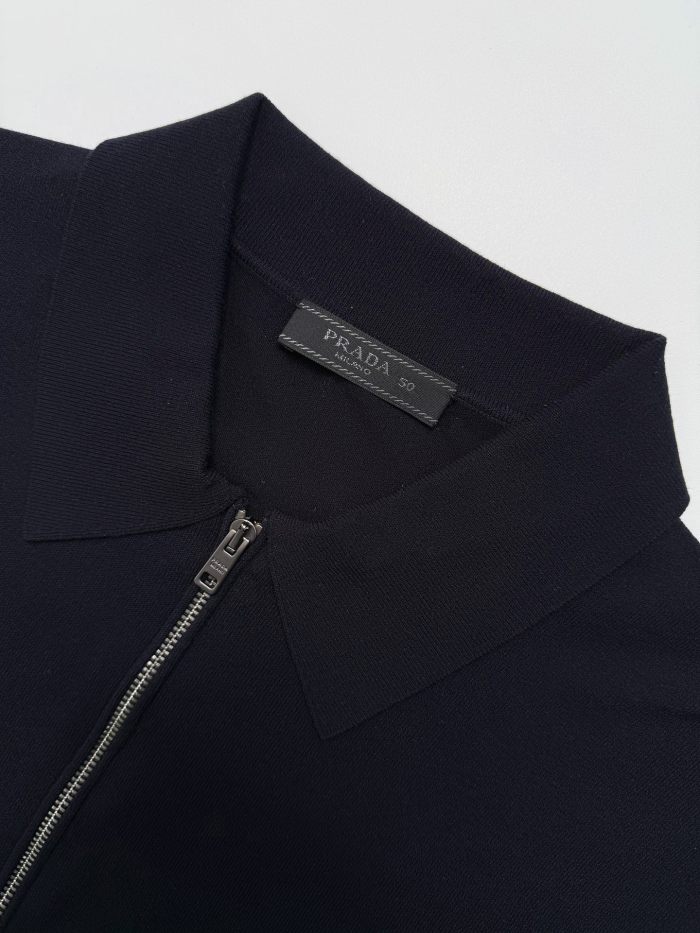 NIGO Prada Men's Summer Solid Color Logo Embroidery Zipper Neck Short Sleeve Polo Shirt T-Shirt #nigo74655